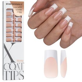 BTARTBOXNAILS French Tip Press On Nails set in nude colour