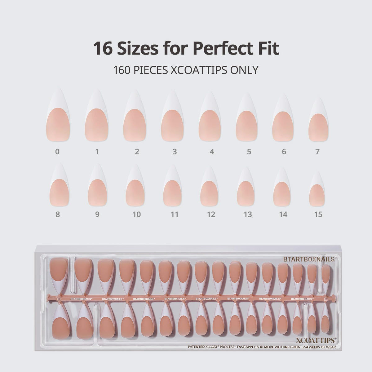 BTARTBOXNAILS French Tip Press On Nails with UV light curing process