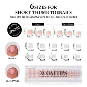 BTARTBOXNAILS French Tip Press On Toenails applied on feet