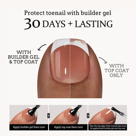 BTARTBOXNAILS French Tip Press On Toenails Brown close-up