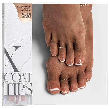 BTARTBOXNAILS French Tip Press On Toenails Brown front view