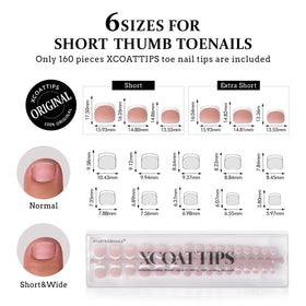 BTARTBOXNAILS French Tip Press On Toenails Brown packaging