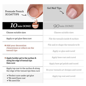BTARTBOXNAILS French Tip Press On Toenails Brown size options