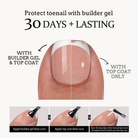 BTARTBOXNAILS French Tip Press On Toenails with gel glue details