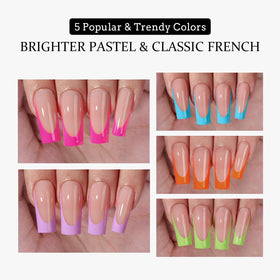 BTARTBOXNAILS Pastel French Tip Press On Nails application process