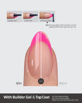 BTARTBOXNAILS Pastel French Tip Press On Nails displayed with application tools