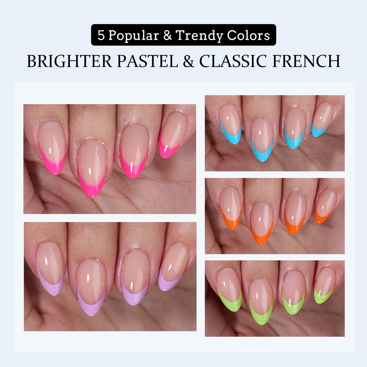 BTARTBOXNAILS Pastel French Tip Press On Nails in packaging