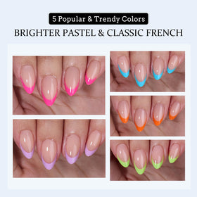 BTARTBOXNAILS Pastel French Tip Press On Nails in packaging