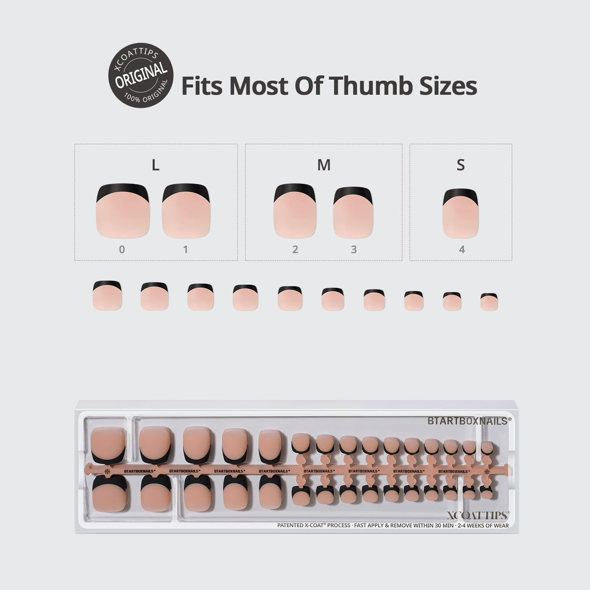 BTARTBOXNAILS Peach Base Press On Nails side view