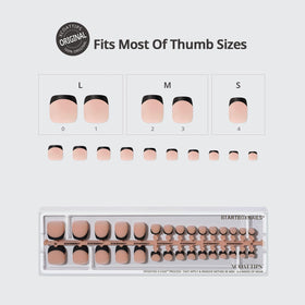 BTARTBOXNAILS Peach Base Press On Nails side view