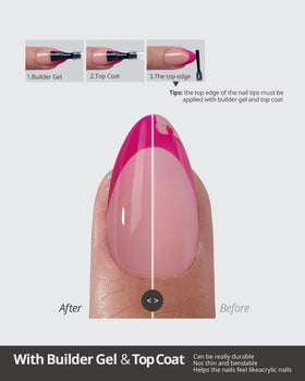 BTARTBOXNAILS Pink French Tip Press On Nails application process