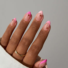 BTARTBOXNAILS Pink French Tip Press On Nails application process