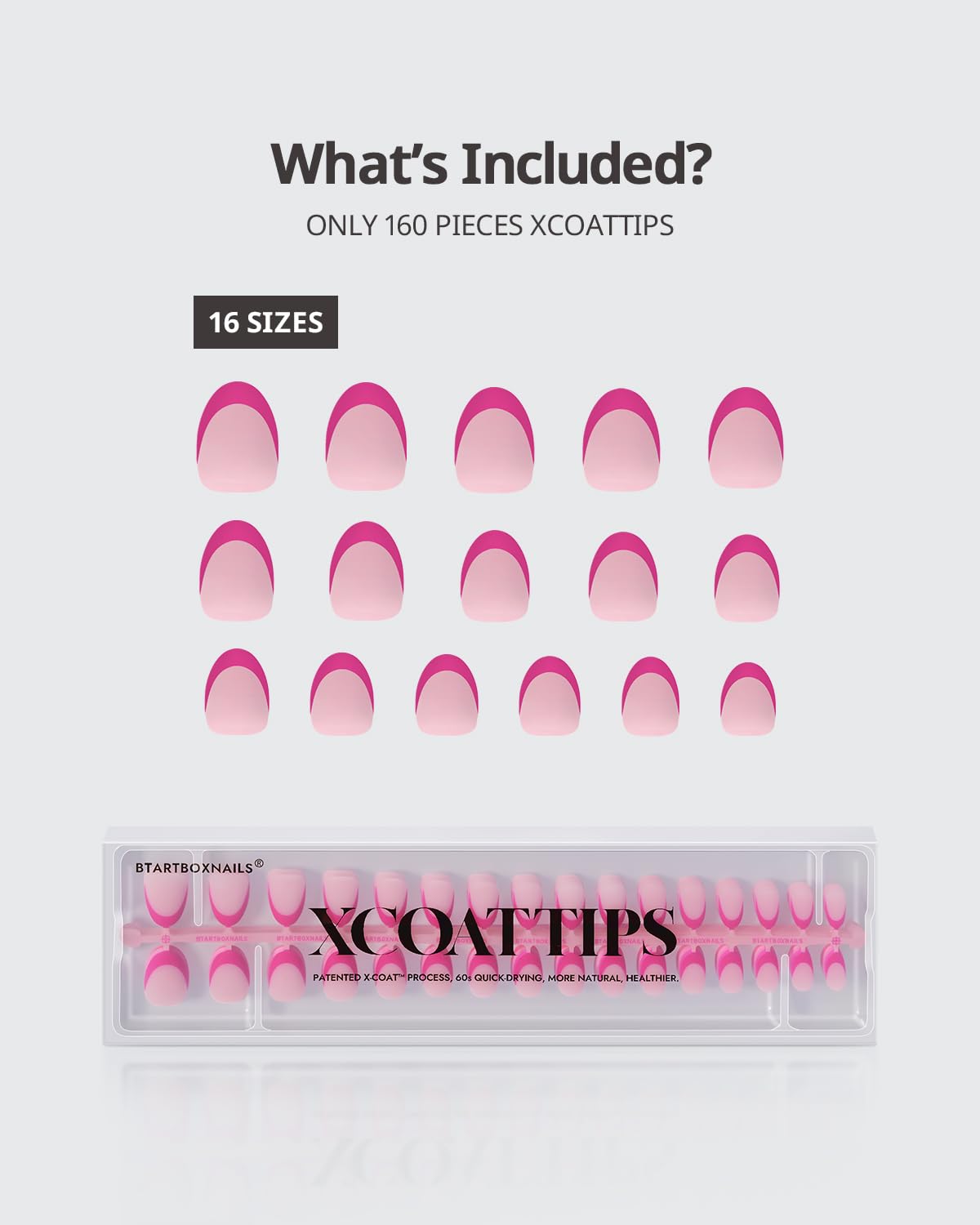 BTARTBOXNAILS Pink French Tip Press On Nails application process