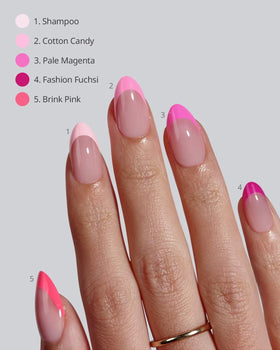 BTARTBOXNAILS Pink French Tip Press On Nails in packaging