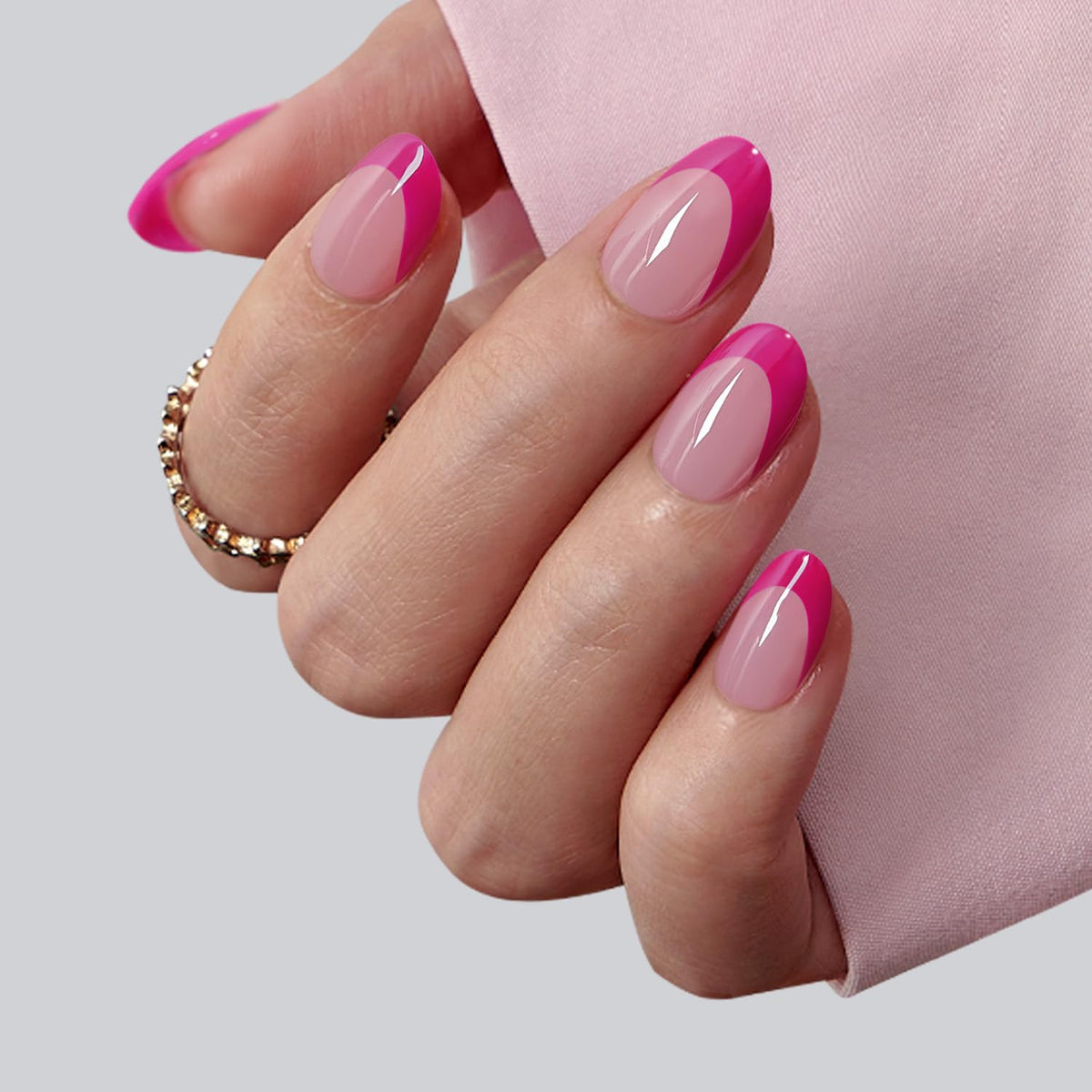 BTARTBOXNAILS Pink French Tip Press On Nails packaging