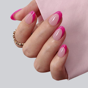 BTARTBOXNAILS Pink French Tip Press On Nails packaging