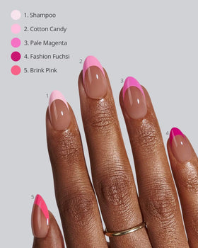 BTARTBOXNAILS Pink French Tip Press On Nails packaging
