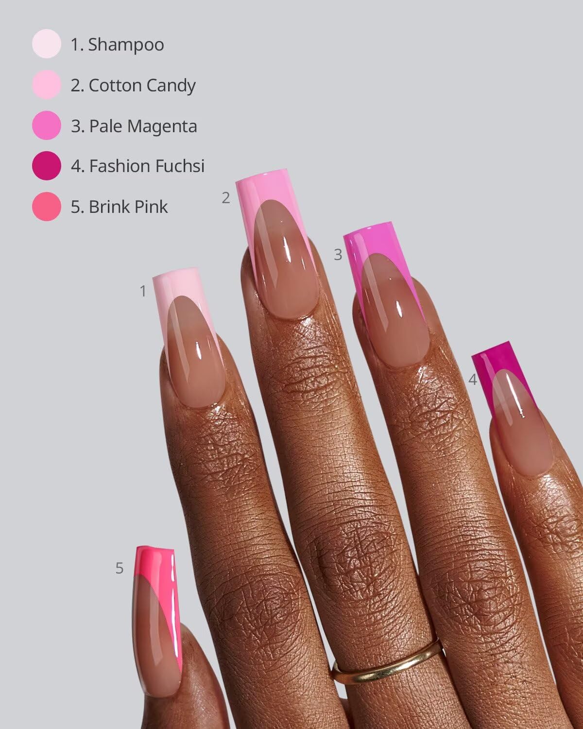 BTARTBOXNAILS Pink French Tip Press On Nails packaging