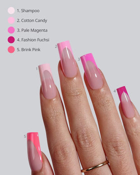 BTARTBOXNAILS Pink French Tip Press On Nails packaging