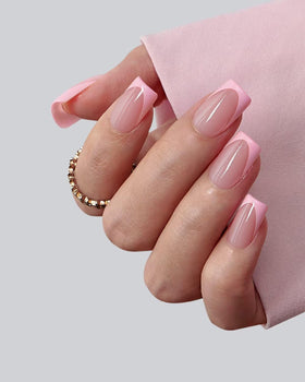 BTARTBOXNAILS Pink French Tip Press On Nails side view