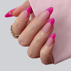 BTARTBOXNAILS Pink French Tip Press On Nails side view