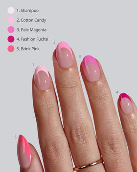 BTARTBOXNAILS Pink French Tip Press On Nails side view