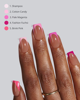 BTARTBOXNAILS Pink French Tip Press On Nails side view