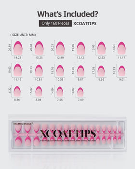 BTARTBOXNAILS Pink French Tip Press On Nails with accessories