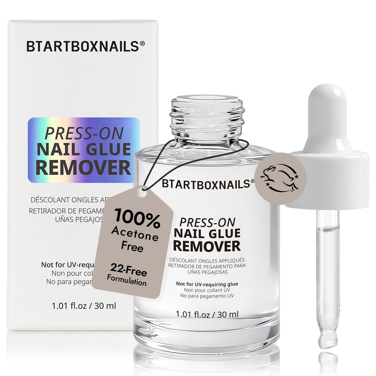 BTARTBOXNAILS Press On Nails Glue Remover Serum 30ml front view
