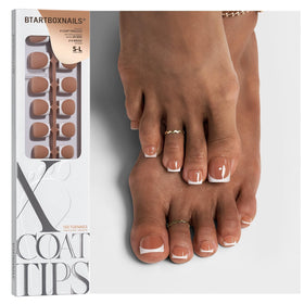 BTARTBOXNAILS Press-On Toe Nails in brown base front view