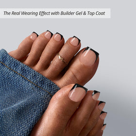 BTARTBOXNAILS Press-On Toe Nails peach base close-up