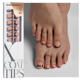 BTARTBOXNAILS Press-On Toe Nails peach base front view