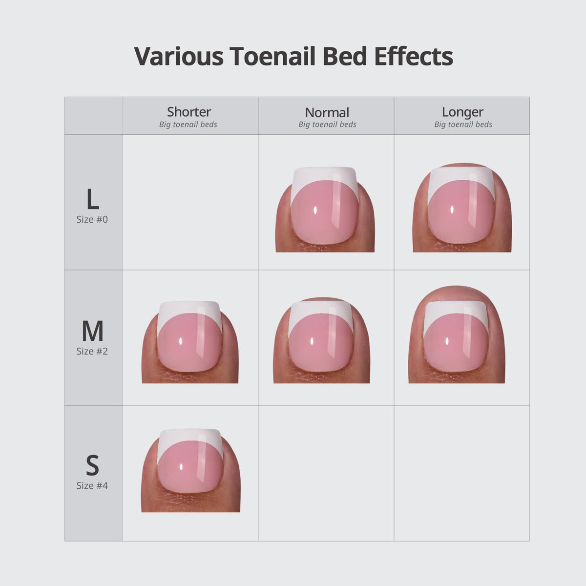 BTARTBOXNAILS Press-On Toe Nails peach base side view