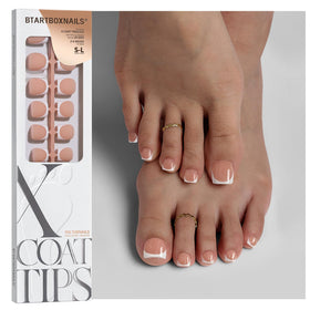 BTARTBOXNAILS Press On Toe Nails square peach base front view