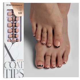 BTARTBOXNAILS Press-On Toe Nails Squoval Peach Base front view