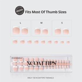 BTARTBOXNAILS Press On Toenails sharp square nude in use