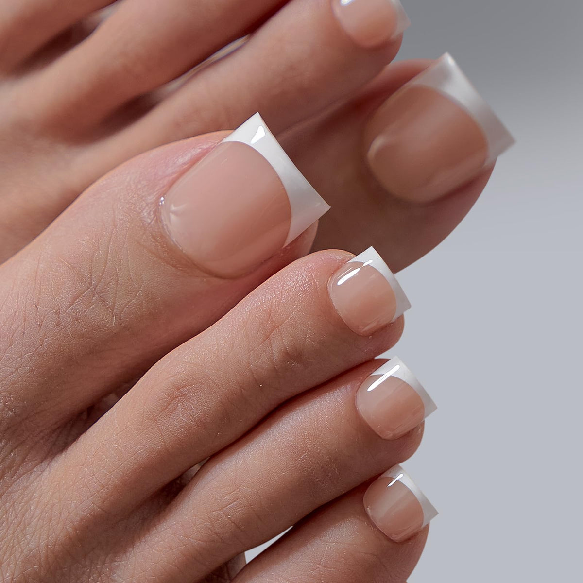BTARTBOXNAILS Press On Toenails sharp square nude packaging