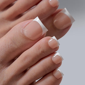 BTARTBOXNAILS Press On Toenails sharp square nude packaging