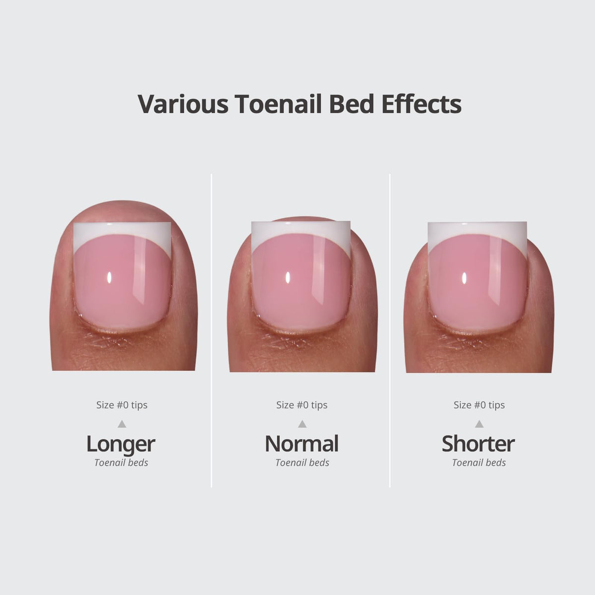 BTARTBOXNAILS Press On Toenails sharp square nude with application guide