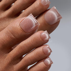 BTARTBOXNAILS Press On Toenails sharp square white on feet