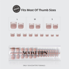 BTARTBOXNAILS Press On Toenails sharp square white packaging