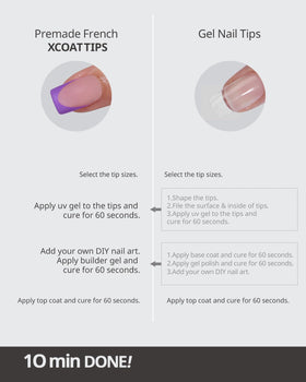 BTARTBOXNAILS Purple French Tip Press On Nails in lifestyle setting