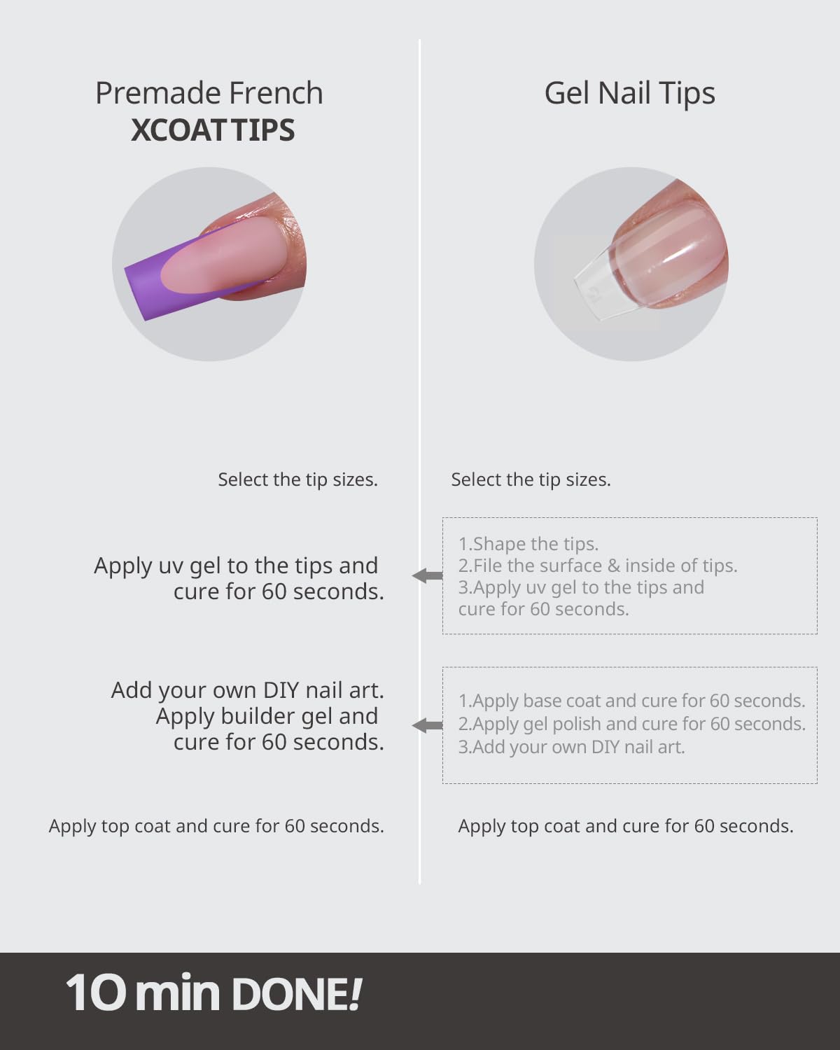 BTARTBOXNAILS Purple French Tip Press On Nails lifestyle scene