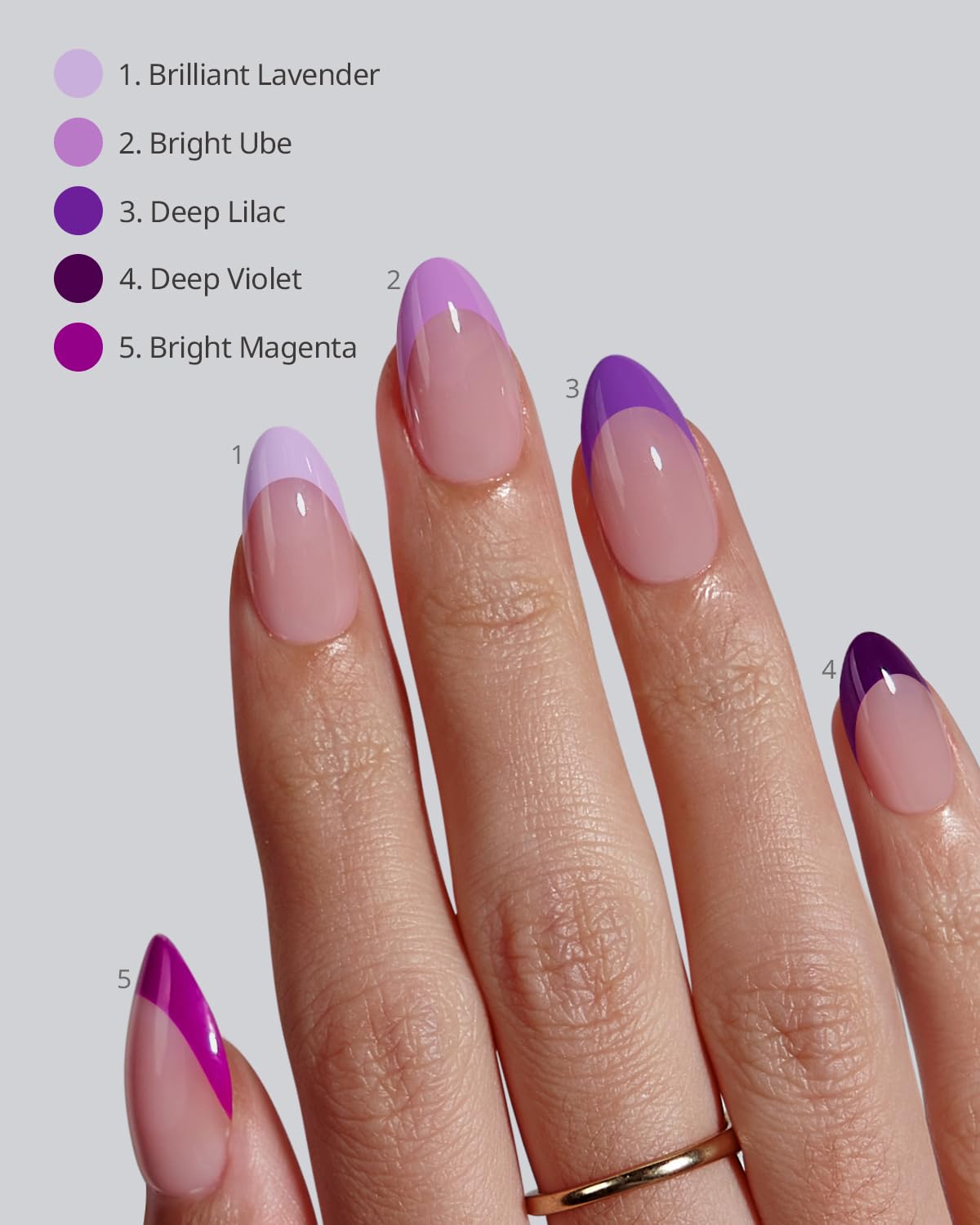 BTARTBOXNAILS Purple French Tip Press On Nails packaging