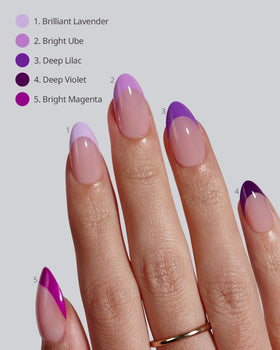 BTARTBOXNAILS Purple French Tip Press On Nails packaging