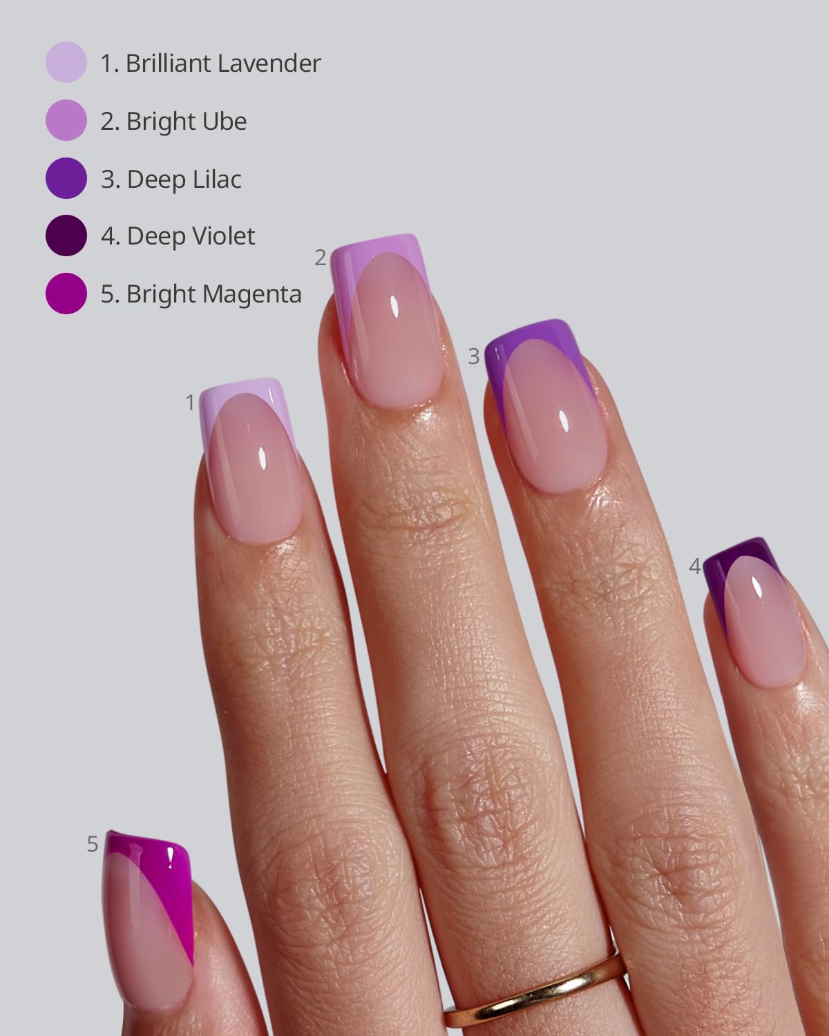 BTARTBOXNAILS Purple French Tip Press On Nails packaging
