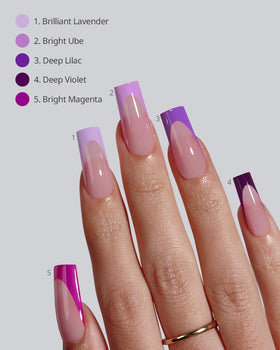 BTARTBOXNAILS Purple French Tip Press On Nails side view