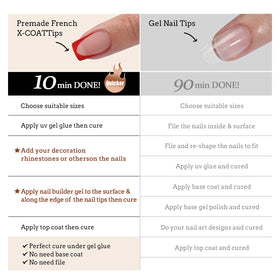 BTARTBOXNAILS Red French Tip Press On Nails assorted sizes