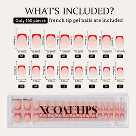 BTARTBOXNAILS Red French Tip Press On Nails detailed view