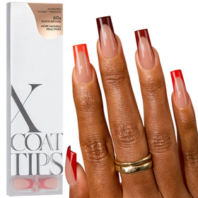BTARTBOXNAILS Red French Tip Press On Nails front view